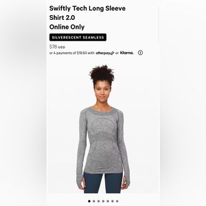 Lululemon Swiftly Tech Long Sleeve in Grey